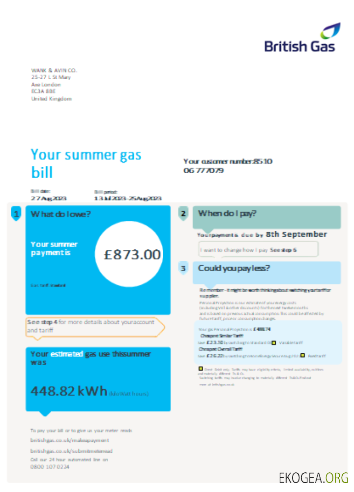 Projet de loi sur les services publics de gaz britanniques, SCR, page 1